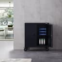 Arebos Aktenschrank Schwarz mit Rollen und höhenverstellbarem Einlegeboden Bild 1