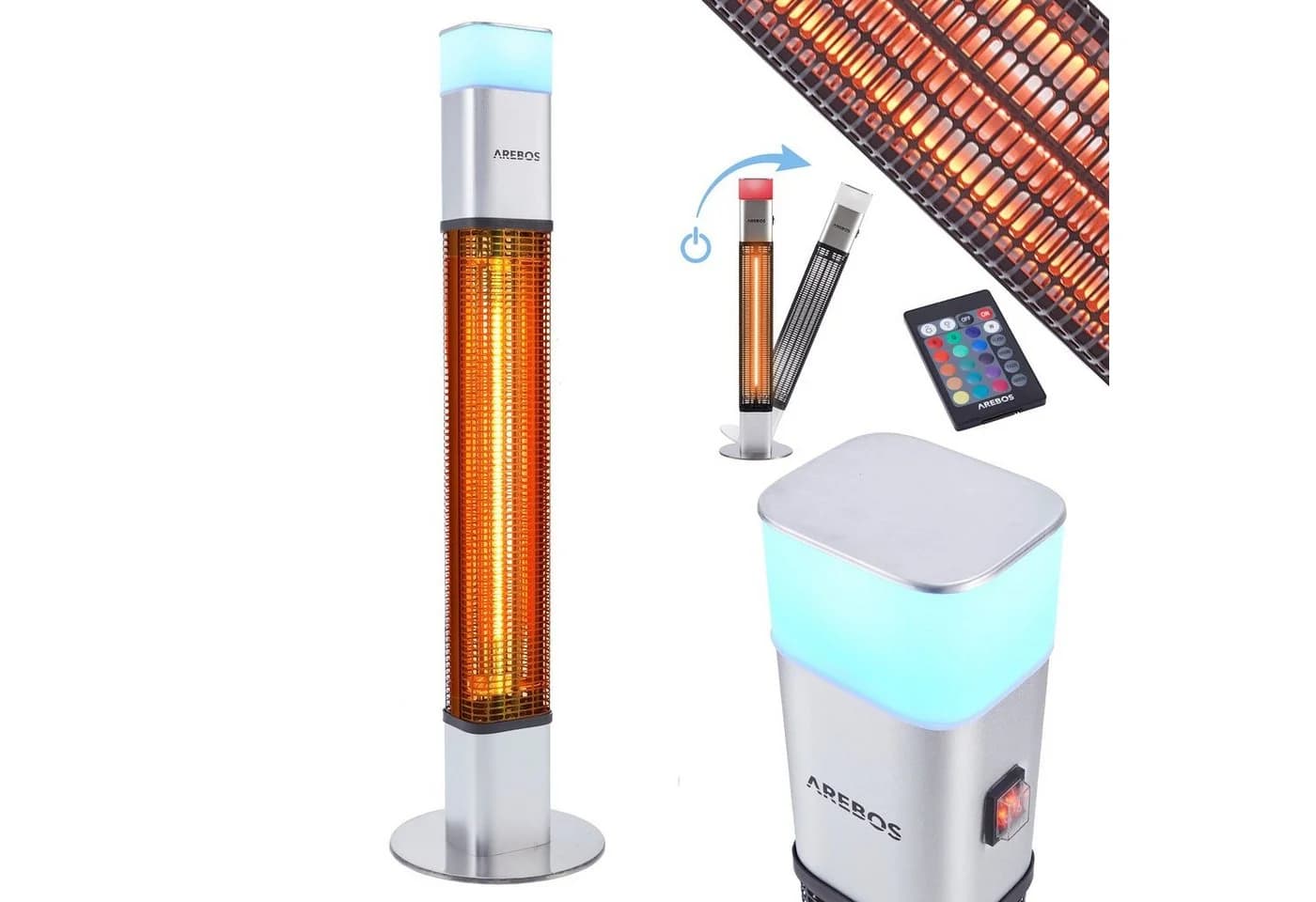 Arebos Heizstrahler 1500W mit LED & Fernbedienung - Bild 2