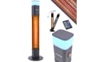 Arebos Heizstrahler 1500W mit LED & Fernbedienung Schwarz Bild 2