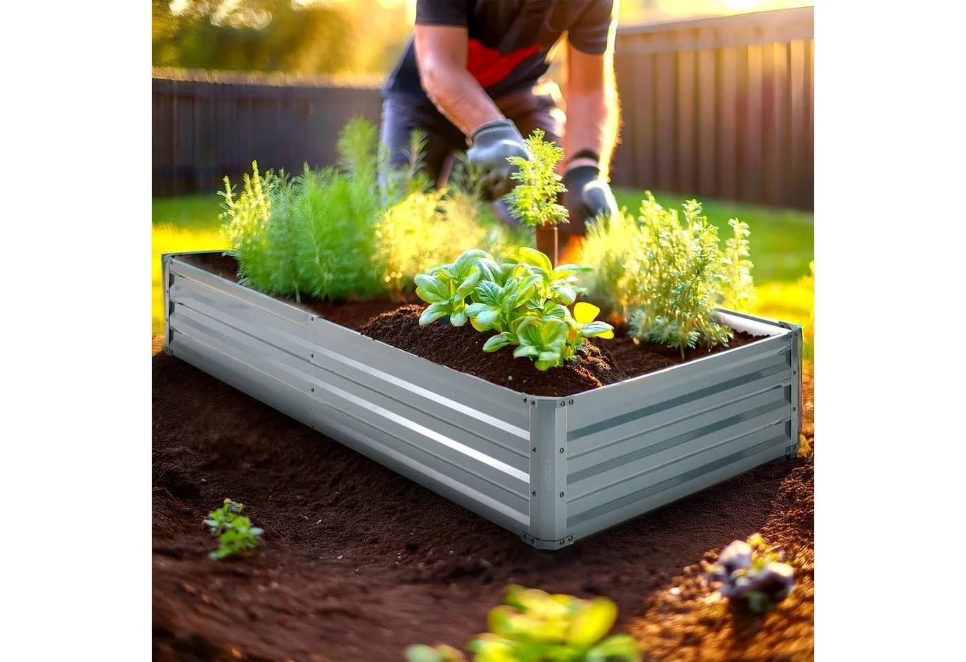 Arebos Hochbeet Metall 2er Set Gartenbeet Pflanzbeet