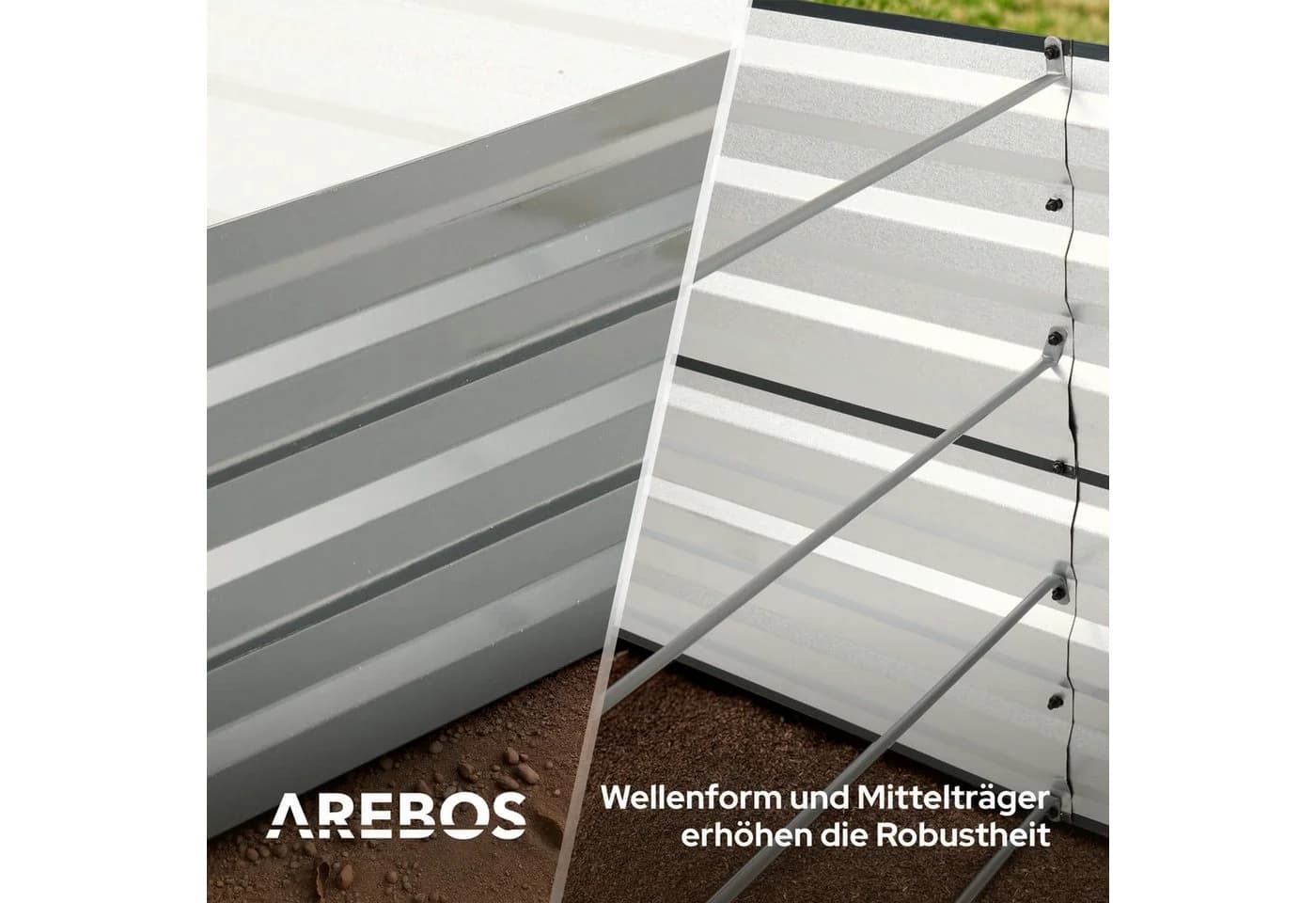 AREBOS Hochbeet Anthrazit Galvanisierter Stahl Witterungsbeständig - Bild 5
