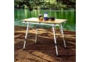 AREBOS Faltbarer Campingtisch Aluminium Braun Silber Bild 1