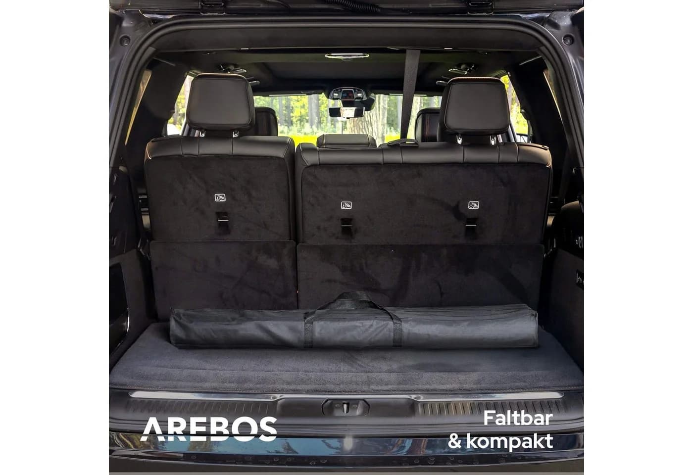 Arebos Campingtisch Faltbar Höhenverstellbar Braun Silber - Bild 5