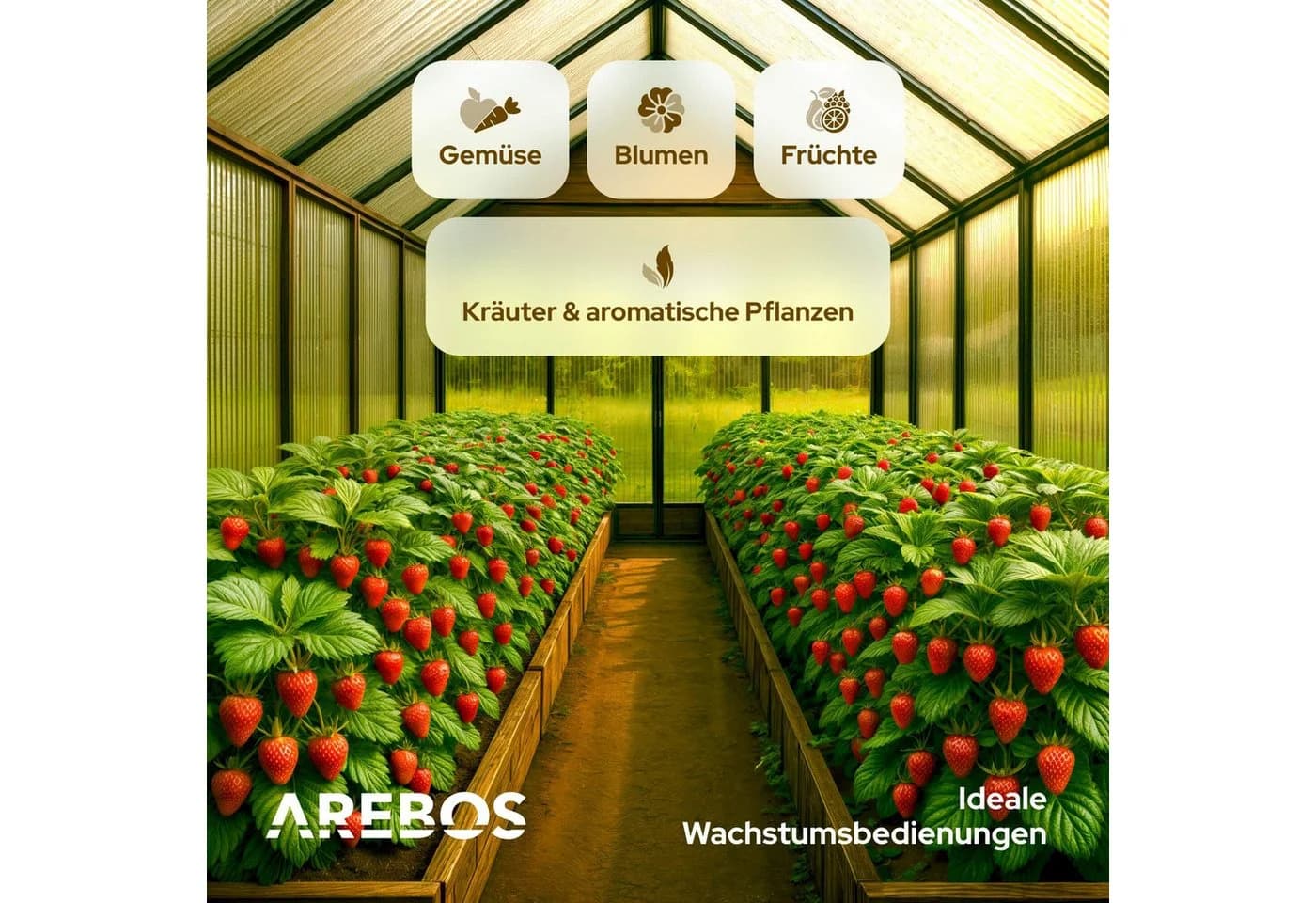 Arebos Hohlkammerplatte Transparent für Gewächshaus, Carport, Frühbeet, Überdachung, 6 mm, 900 m², (10-St) - Bild 4