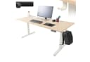 AREBOS Schreibtisch elektrisch höhenverstellbar Beige/Weiß Bild 2