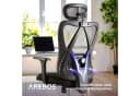 Arebos Bürostuhl Ergonomisch Schwarz mit Wippfunktion & 3D-Kopfstütze Bild 4