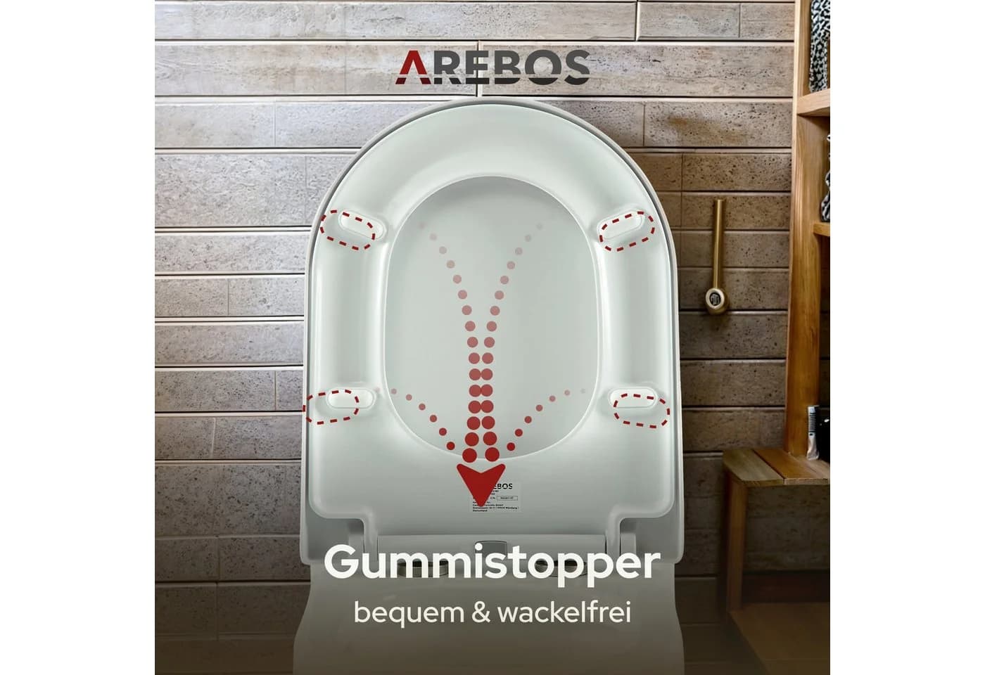 Arebos WC-Sitz mit Absenkautomatik und Quick Release Weiß - Bild 5