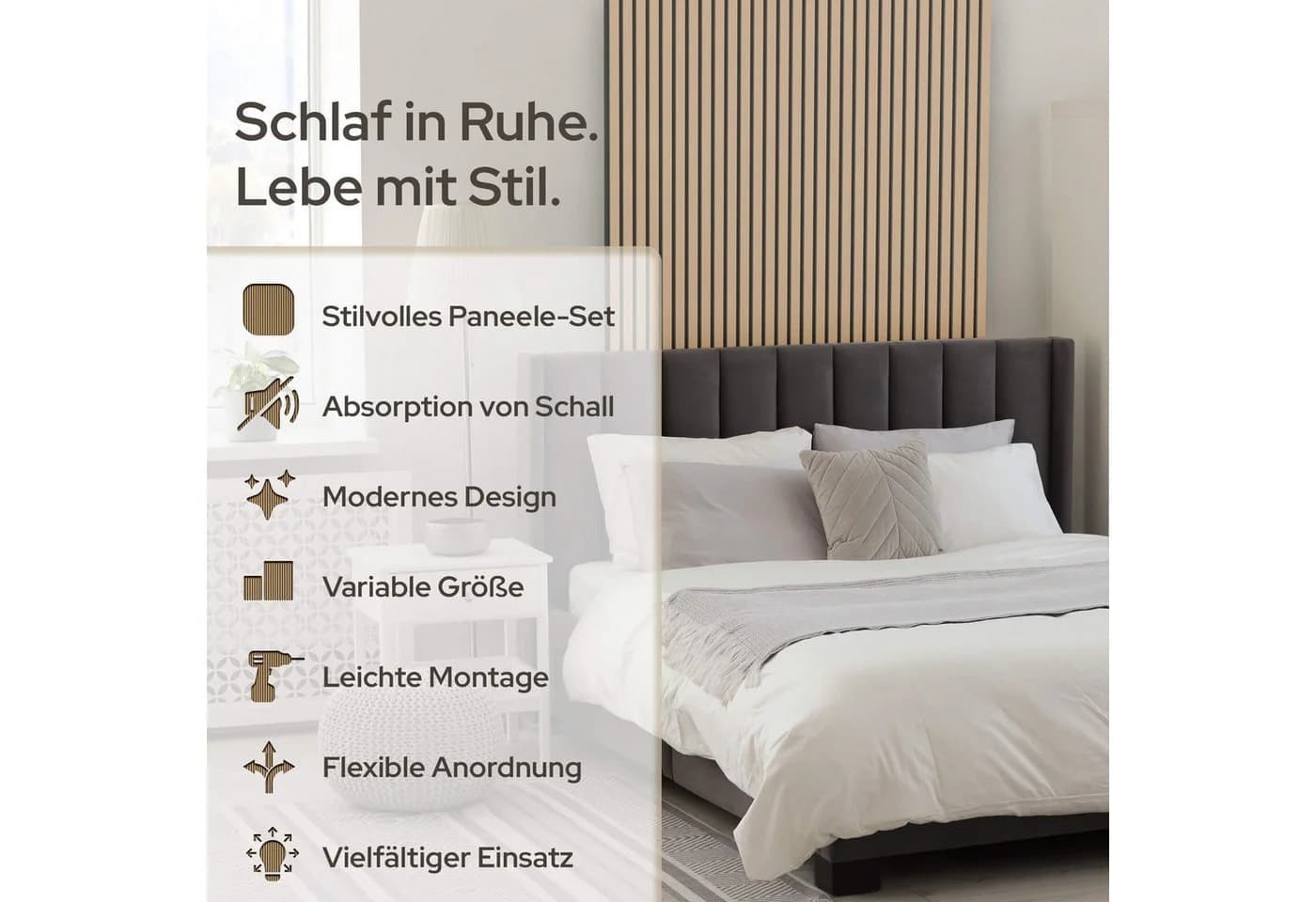 AREBOS Akustikplatte Eiche Hell Zuschneidbar mit Echtholzfurnier - Bild 3