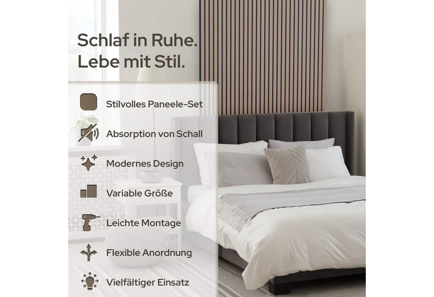 AREBOS Akustikplatte Zuschneidbar Echtholzfurnier Braun - Bild 3