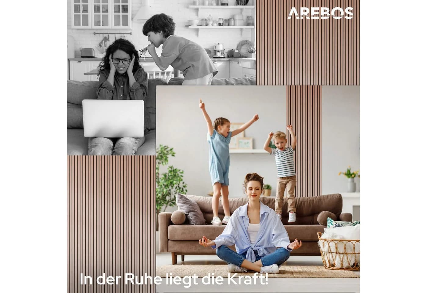 AREBOS Akustikplatte Zuschneidbar Echtholzfurnier Braun - Bild 4