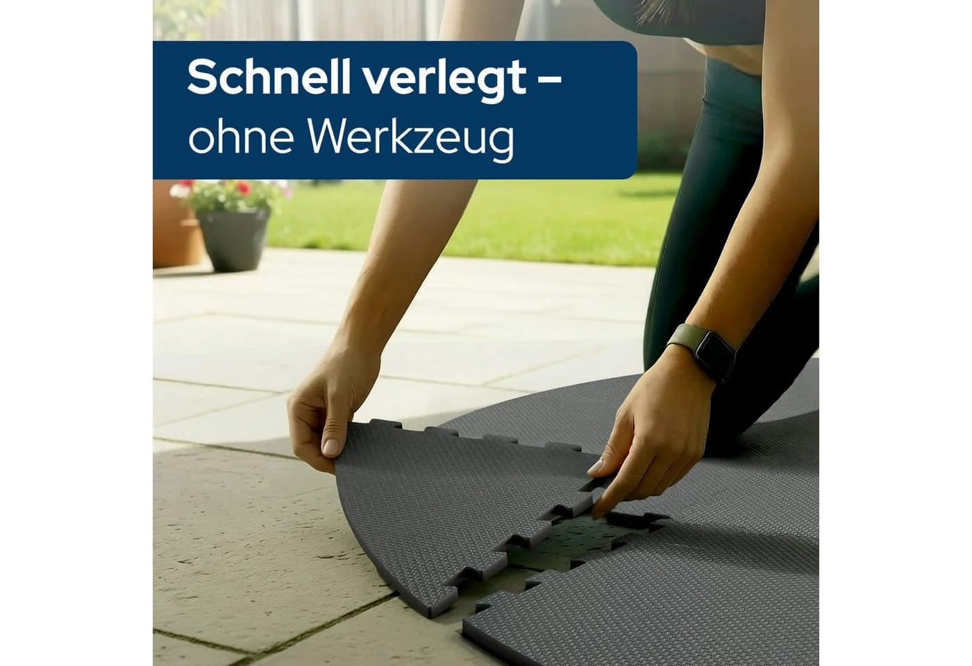 Arebos Whirlpoolmatte rund EVA 240 cm Schwarz - Bild 4