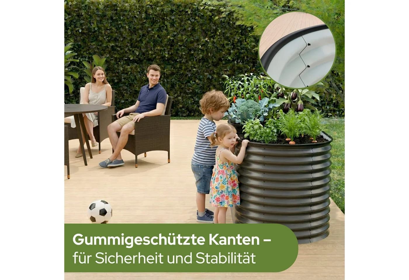 Arebos Hochbeet Metall Oval Anthrazit 240x80x78cm - Bild 5