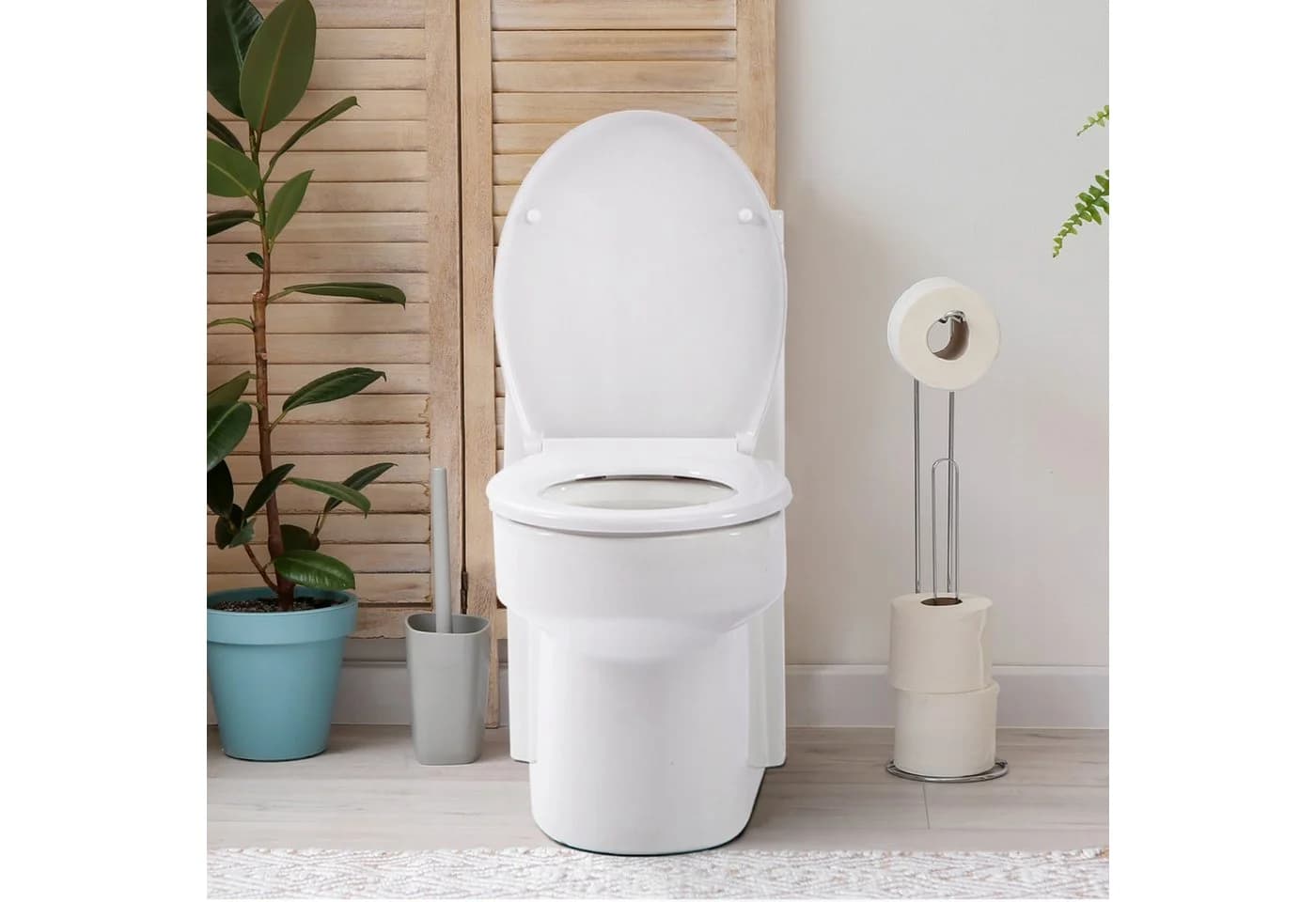 Arebos Toilettensitz Oval mit Absenkautomatik & Antibakterieller Oberfläche