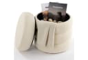 Arebos Sitzhocker mit Stauraum Bouclé Creme Bild 2