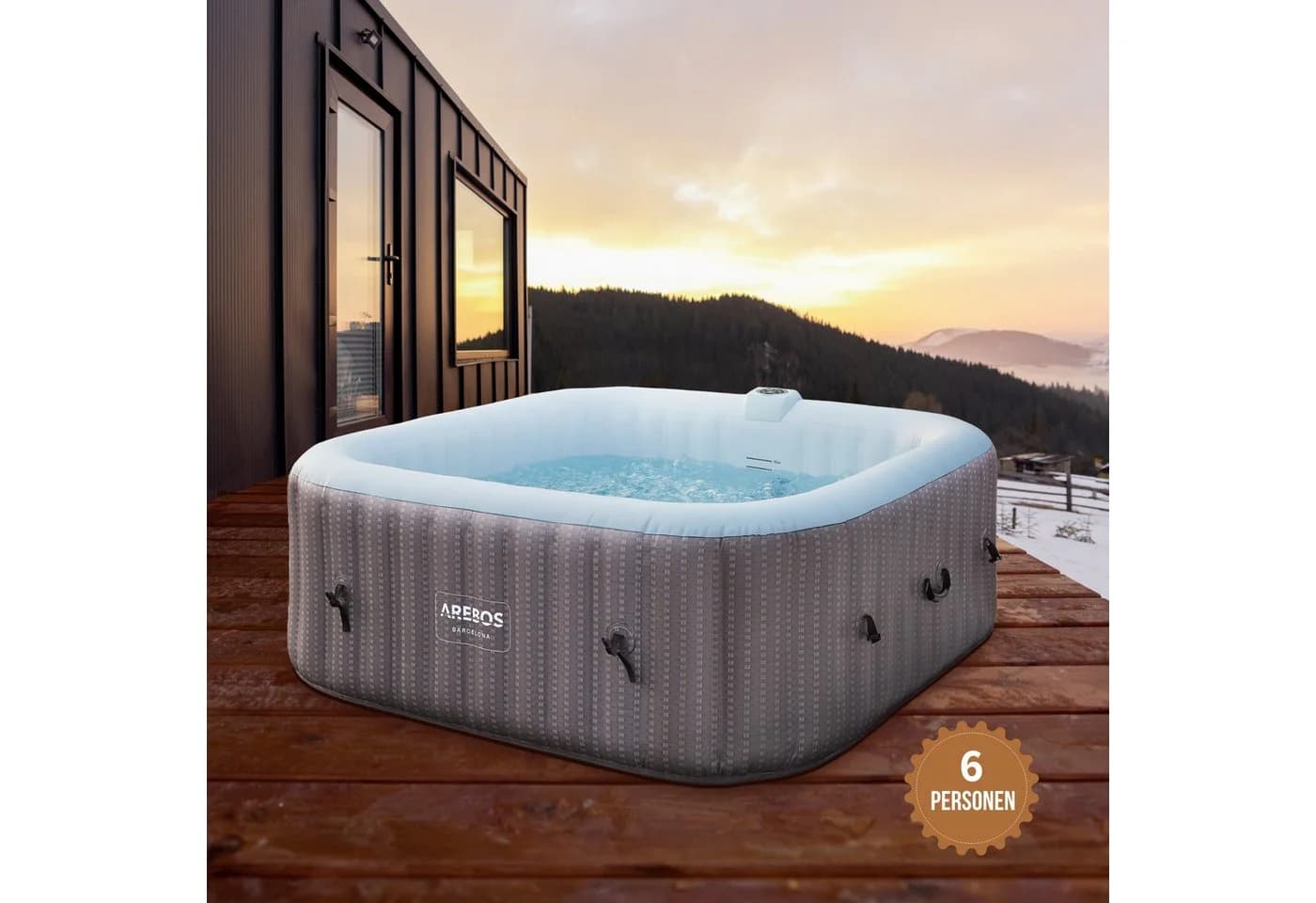 Arebos Barcelona Spa Whirlpool aufblasbar mit Heizung & Massage für Indoor & Outdoor