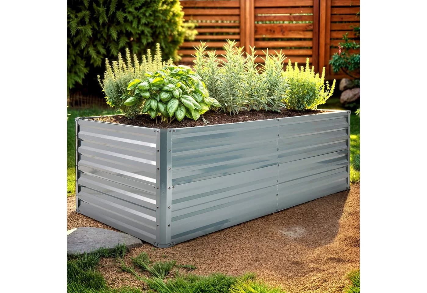 AREBOS Hochbeet Anthrazit Galvanisierter Stahl Gartenbeet