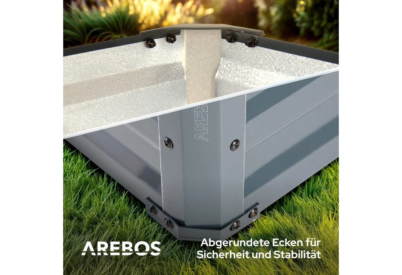 AREBOS Hochbeet Anthrazit Galvanisierter Stahl Gartenbeet - Bild 5