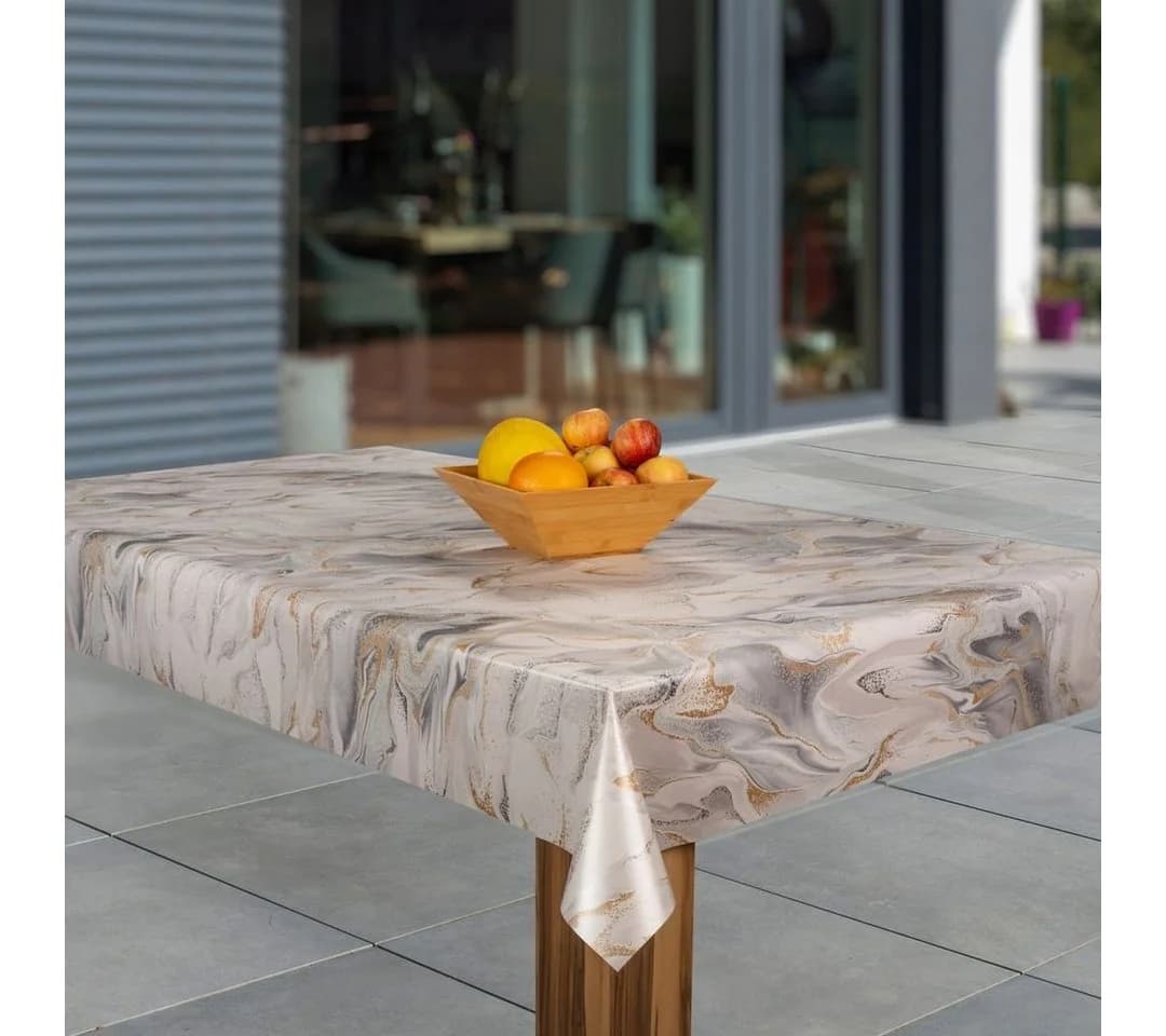 Laro Tischdecke Wachstuch-Tischdecken Abwaschbar Sand Sahara Beige Braun Rechteckig