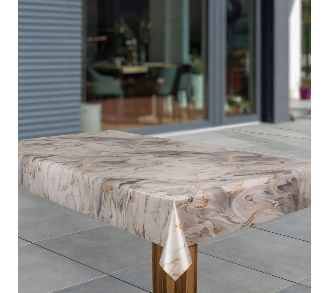 Laro Tischdecke Wachstuch-Tischdecken Abwaschbar Sand Sahara Beige Braun Rechteckig - Bild 3