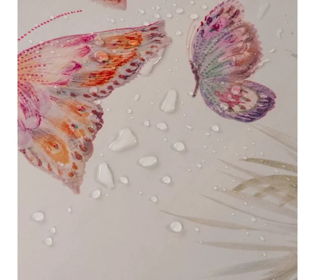 Laro Wachstuch-Tischdecke Schmetterling Rot Braun - Bild 5