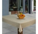 Laro Tischdecke Wachstuch Blumen Beige Rechteckig Bild 1