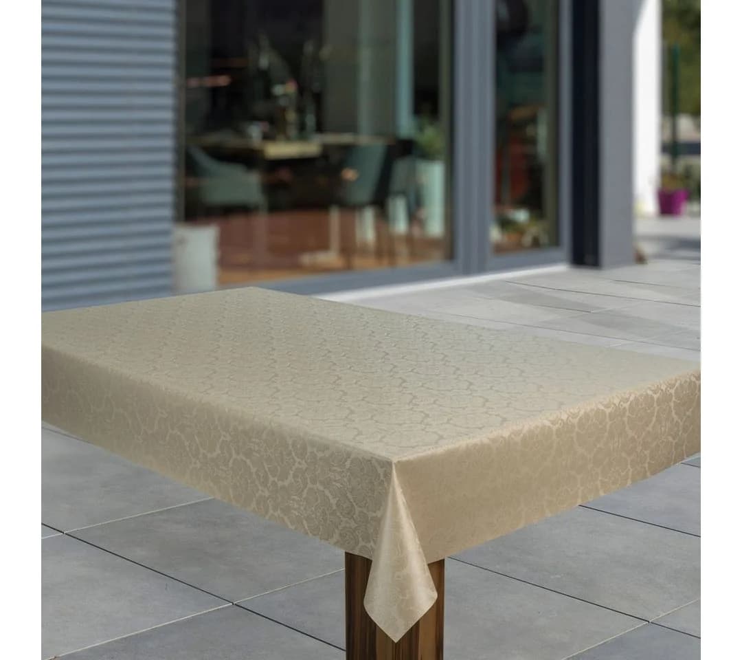 Laro Tischdecke Wachstuch Blumen Beige Rechteckig - Bild 2