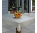 Laro Tischdecke Wachstuch-Tischdecken Abwaschbar Relief Blumen Grau Weiß Rechteckig Bild 1