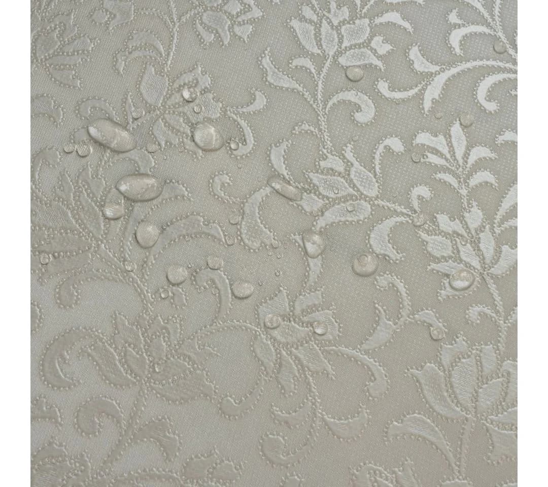 Laro Tischdecke Wachstuch-Tischdecken Abwaschbar Relief Blumen Grau Weiß Rechteckig - Bild 4