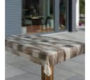 Laro Tischdecke Wachstuch Holzoptik Grau Bild 1