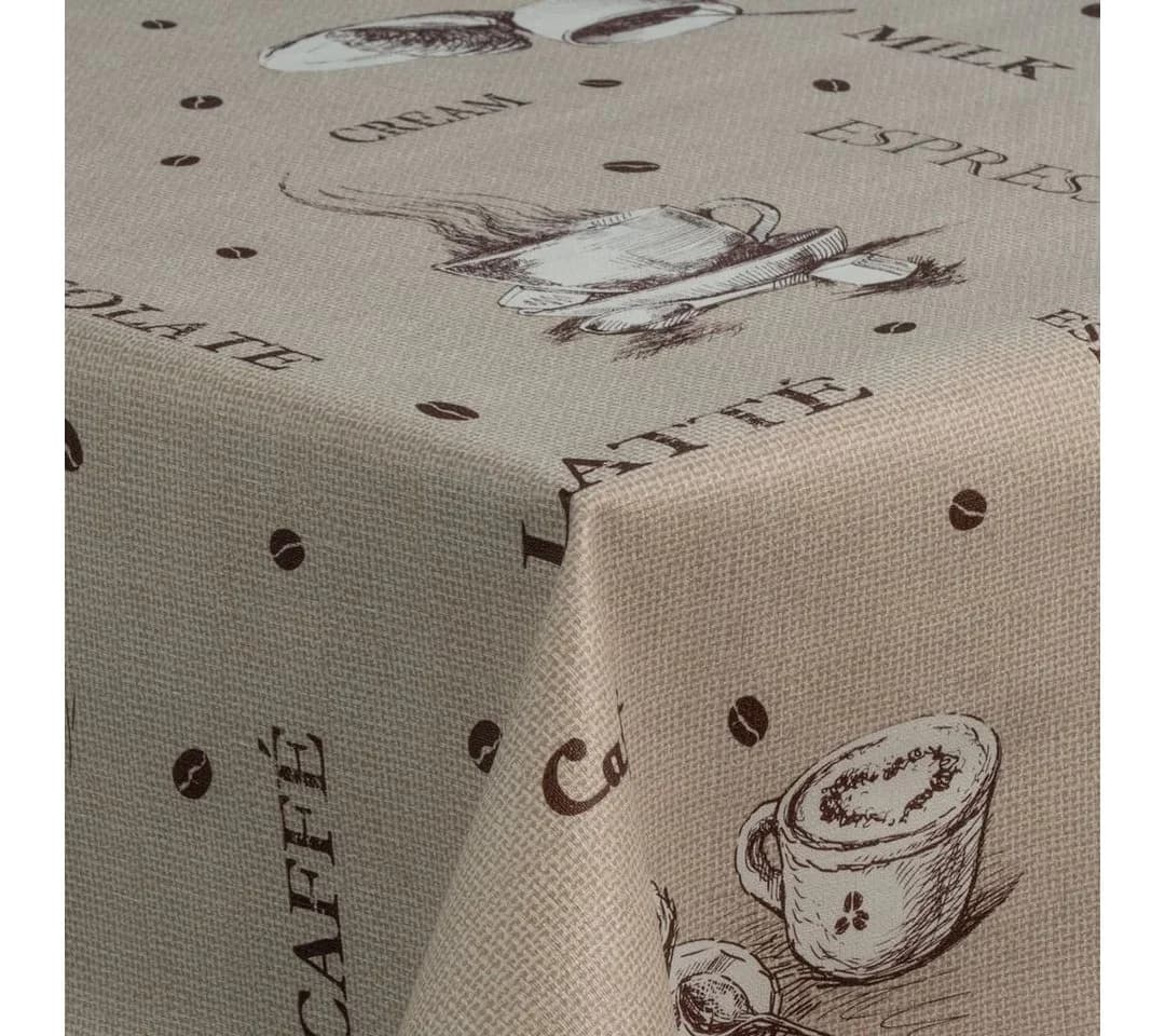 Laro Wachstuch-Tischdecke Abwaschbar Kaffee Espresso Braun Rechteckig - Bild 4