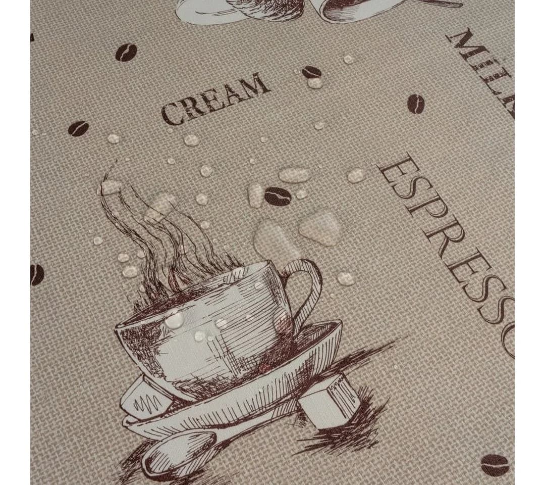 Laro Wachstuch-Tischdecke Abwaschbar Kaffee Espresso Braun Rechteckig - Bild 5