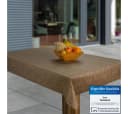 Laro Tischdecke Wachstuch Abwaschbar Leinenoptik Beige Weiß Rechteckig Bild 2