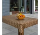 laro Tischdecke Wachstuch Rattan Braun Beige Bild 1