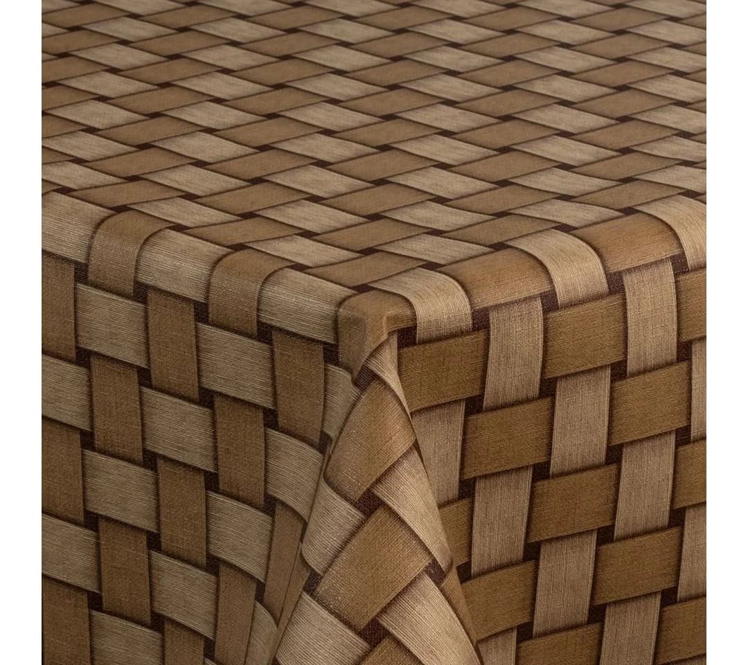 laro Tischdecke Wachstuch Rattan Braun Beige - Bild 3
