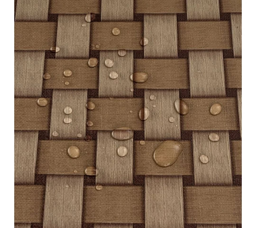 laro Tischdecke Wachstuch Rattan Braun Beige - Bild 4