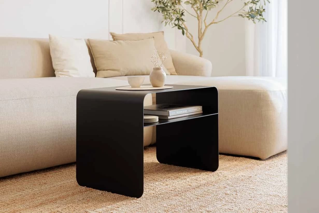 Metallbude Couchtisch COSMO 2in1 Schwarz Metall Design - Bild 2
