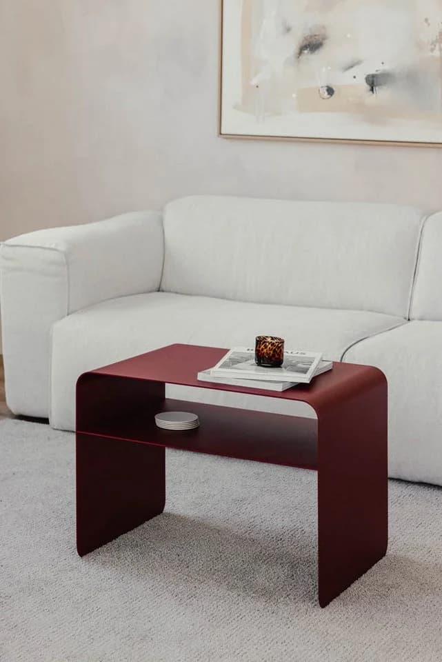 Metallbude Couchtisch COSMO 2in1 Design Tisch Rot