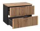 einfachgutemoebel Waschtisch-Set Bad Tribune 80cm Schwarz Wotan-Eiche Bild 1