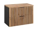 einfachgutemoebel Waschtisch-Set Bad Tribune 80cm Schwarz Wotan-Eiche Bild 2