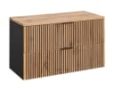 einfachgutemoebel Waschtisch-Set Bad Tribune 100cm Schwarz Wotan-Eiche Bild 1