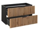 einfachgutemoebel Waschtisch-Set Bad Tribune 100cm Schwarz Wotan-Eiche Bild 5