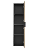 einfachgutemoebel Waschtisch-Set Bad Hochschrank Tribune 1-türig 140cm hoch Schwarz Wotan-Eiche Bild 3
