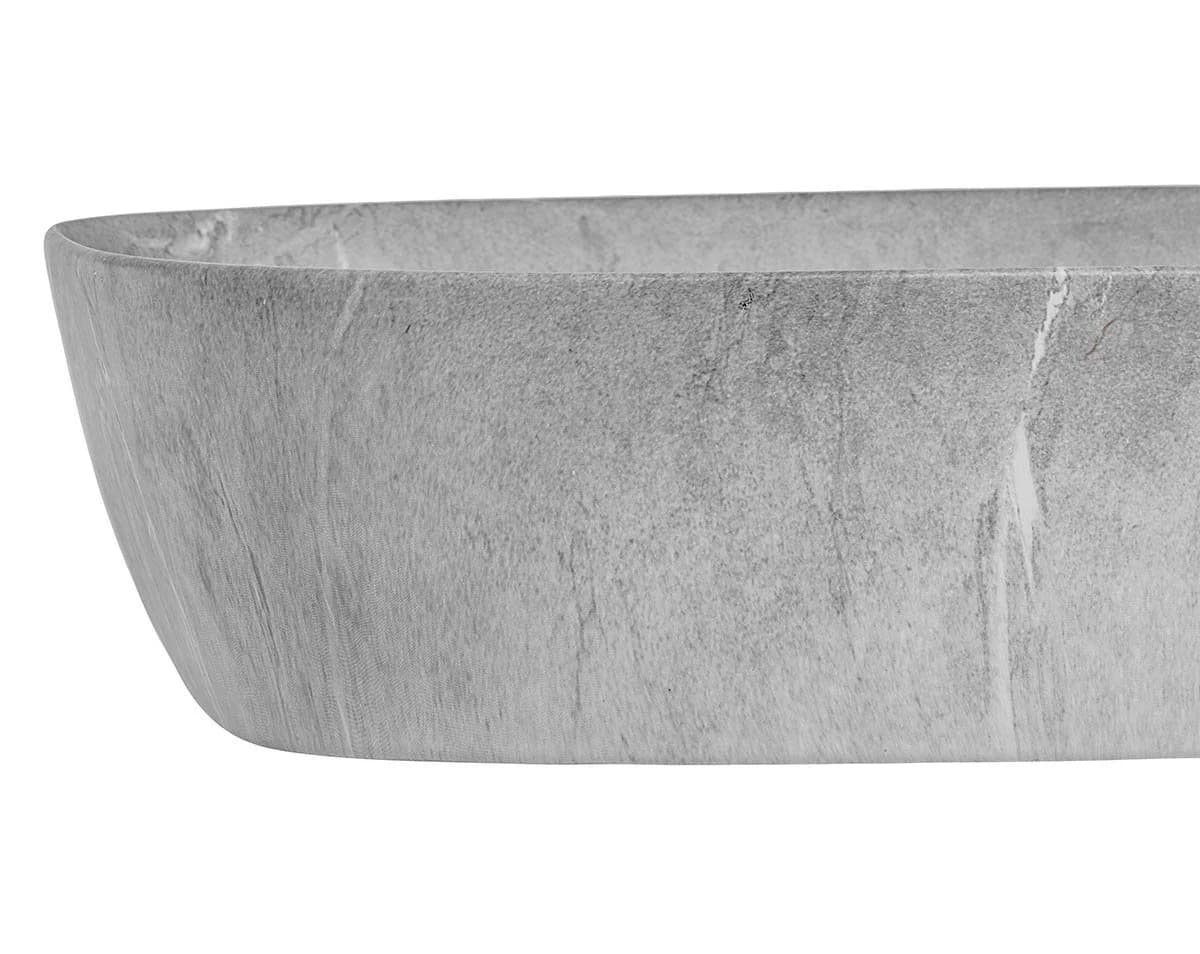 einfachgutemoebel Aufsatz-Waschbecken 50cm Grau Marmor Optik Keramik - Bild 4
