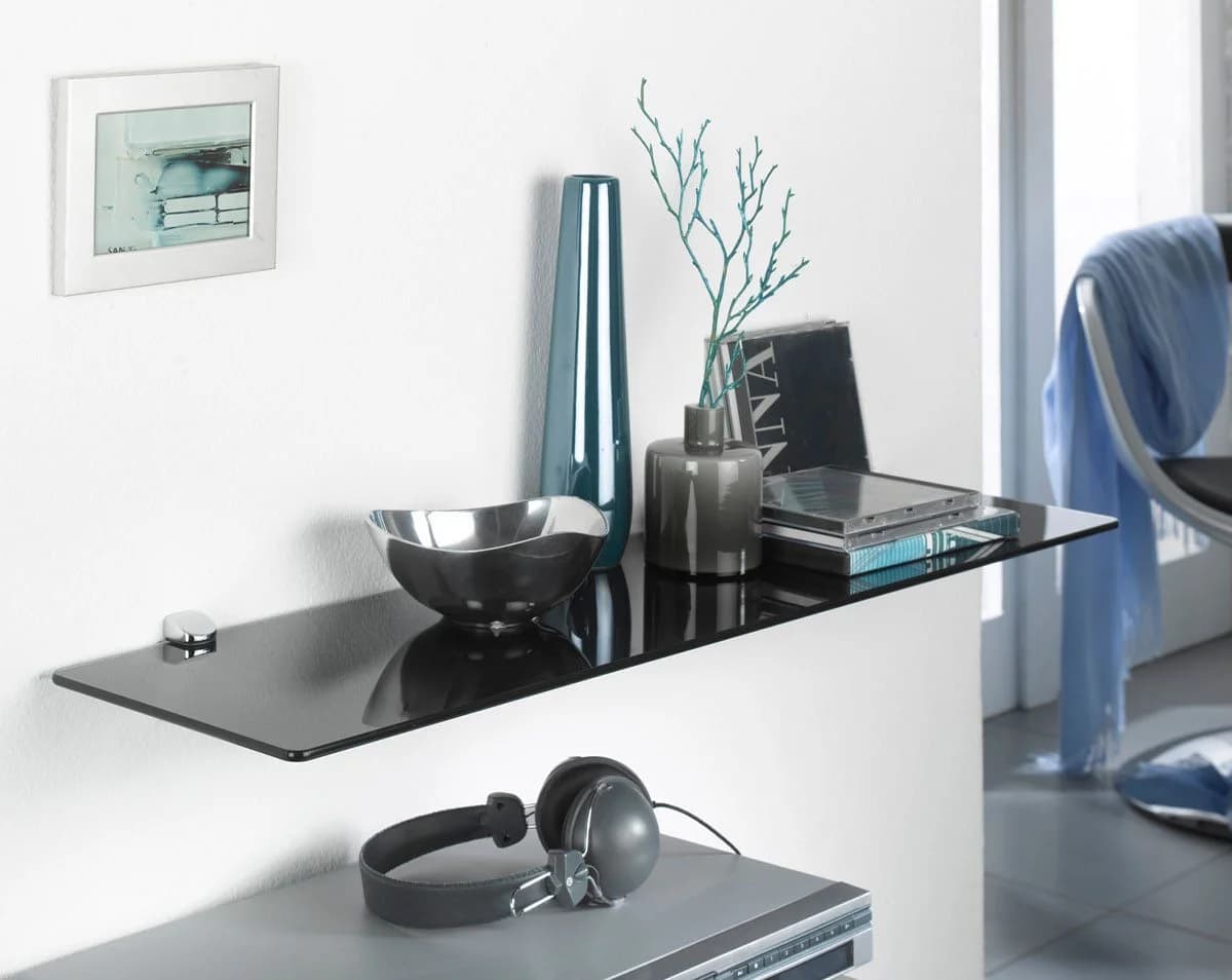 einfachgutemoebel Waschtisch-Set Glasregal aus Sicherheitsglas ESG grau 80cm - Bild 4