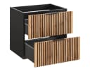 einfachgutemoebel Waschtischunterschrank Tribune 60cm Schwarz Wotan-Eiche Modern Bild 1