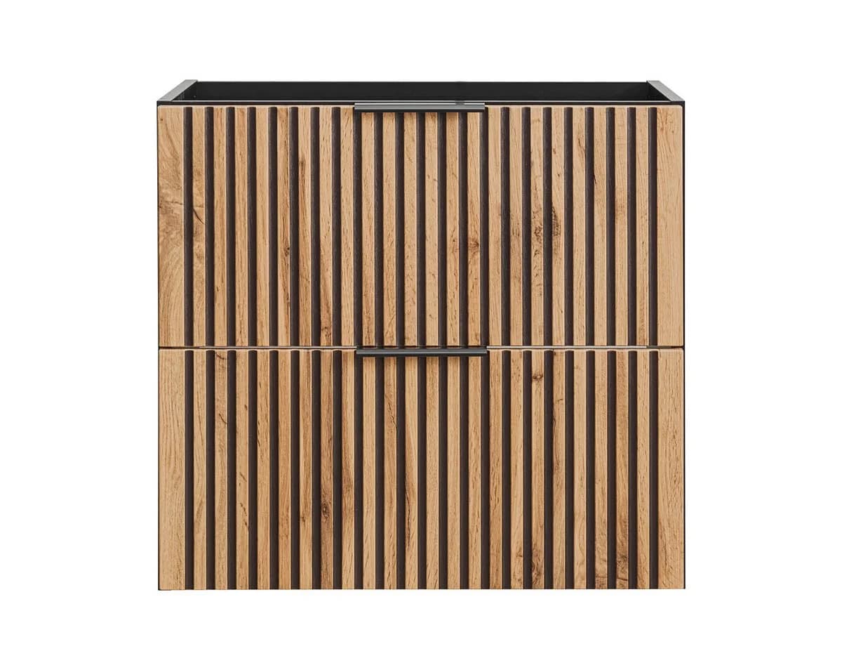 einfachgutemoebel Waschtischunterschrank Tribune 60cm Schwarz Wotan-Eiche Modern - Bild 3