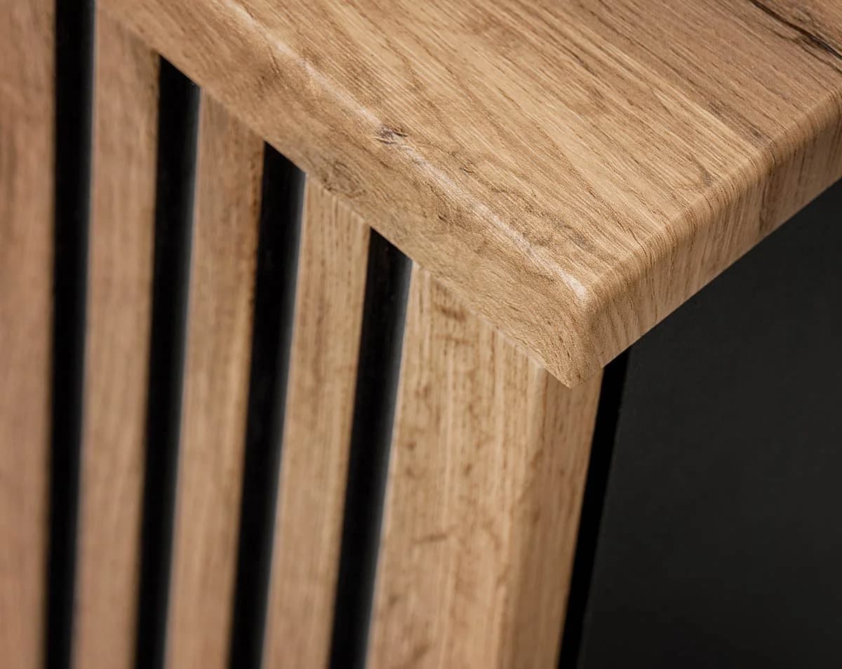 einfachgutemoebel Waschtischunterschrank Tribune 60cm Schwarz Wotan-Eiche Modern - Bild 4