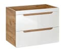 einfachgutemoebel Waschtischunterschrank ARUBA 80cm Weiß Hochglanz Bild 2