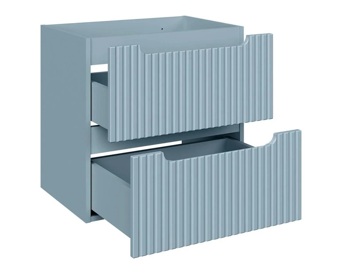 einfachgutemoebel Waschtisch-Set ILUNA Blue 60cm mit Keramik Einbaubecken