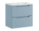 einfachgutemoebel Waschtisch-Set ILUNA Blue 60cm mit Keramik Einbaubecken Bild 2